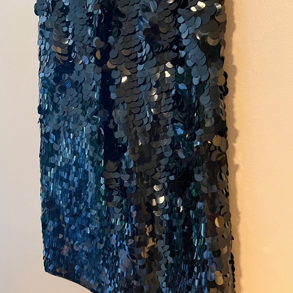 Bloomingdale's Women's Sequined Fully Lined Side Zip A-Line Black Size 4 - Picture 6 of 11